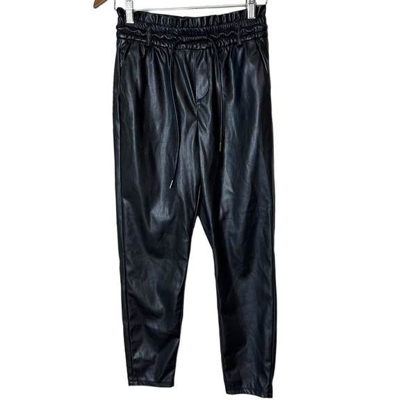 VERO Moda VM Eva High Rise Paperbag Faux Leather Pants - Picture 8 of 12